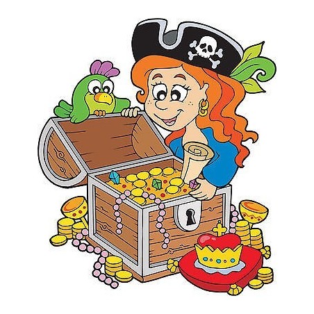 Sticker autocollant enfant trésor pirate réf 3593