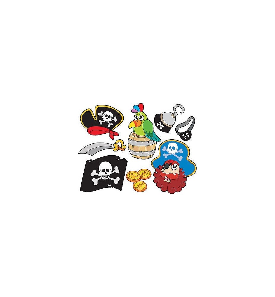 Stickers kit enfant planche de stickers Pirates ref 3590 (7 dimensions)