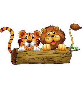 Stickers enfant Lion Tigre réf 3578