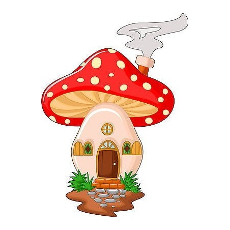 Stickers muraux enfant maison champignon réf 3568