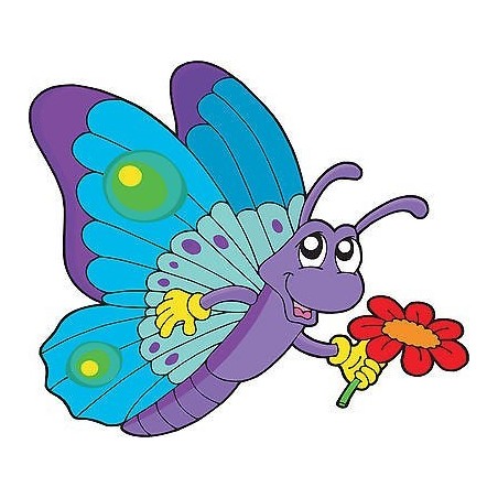 Stickers enfant Papillon fleur