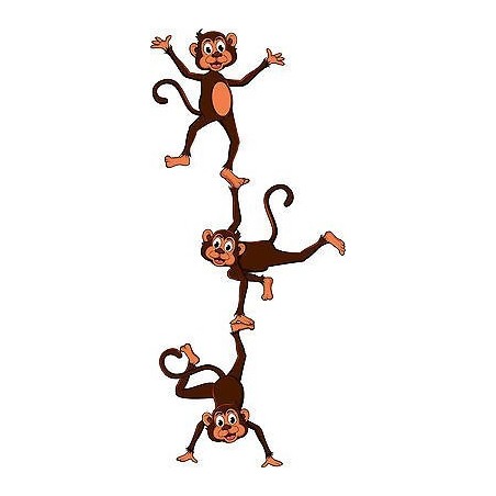 Stickers autocollant muraux enfant 3 singes