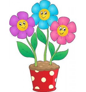 Stickers autocollant muraux enfant Pot de fleurs réf 3635