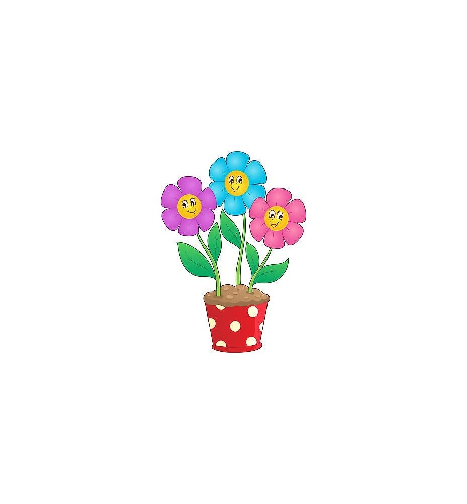 Stickers autocollant muraux enfant Pot de fleurs réf 3635
