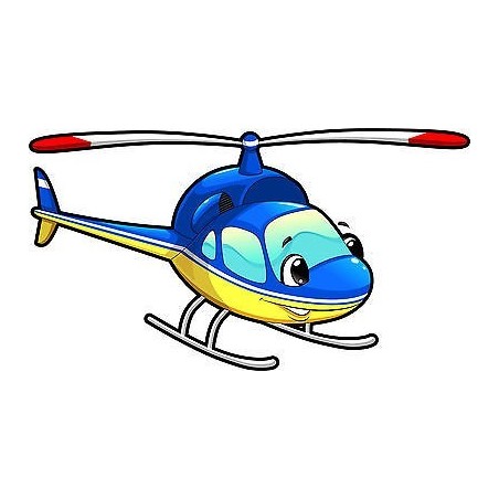 Stickers enfant Hélicoptère réf 3558 (Dimensions de 10cm à 130cm de largeur)