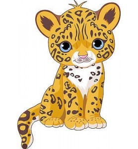 Sticker enfant Bébé Jaguar réf 2535 (Dimensions de 10 cm à 130cm de hauteur)