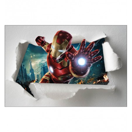 Stickers enfant papier déchiré Iron Man