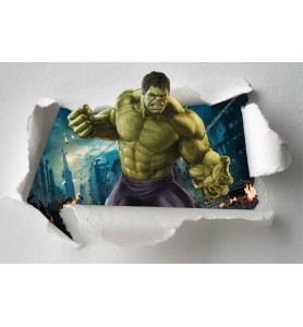 Stickers enfant papier déchiré Hulk