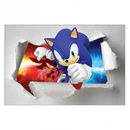 Stickers enfant papier déchiré Sonic