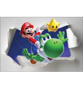 Stickers enfant papier déchiré Mario