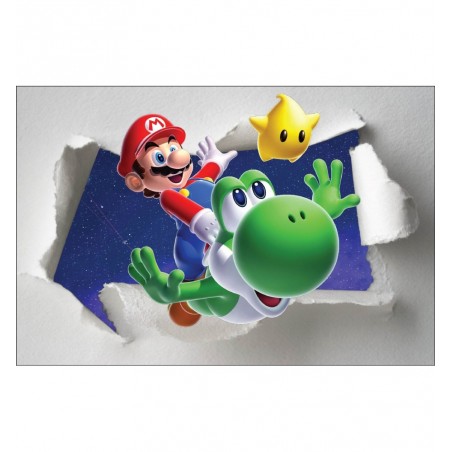 Stickers enfant papier déchiré Mario