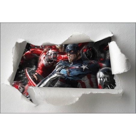 Stickers enfant papier déchiré Avengers