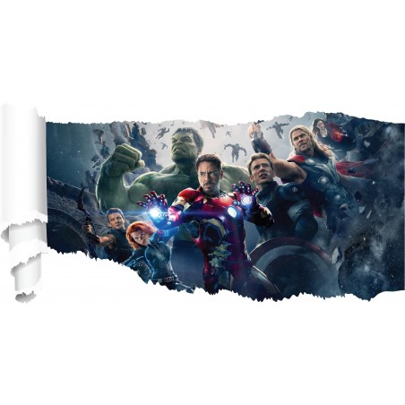 Stickers enfant papier déchiré Avengers
