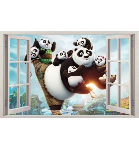 Stickers fenêtre Kun Fu Panda