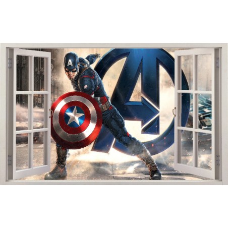 Stickers fenêtre Avengers Captain América 