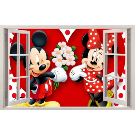 Stickers fenêtre Mickey Minie