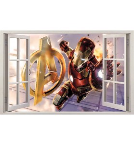 Stickers fenêtre Avengers Iron Man