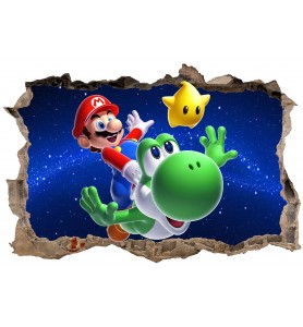 Stickers 3D trompe l'oeil Mario Galaxy