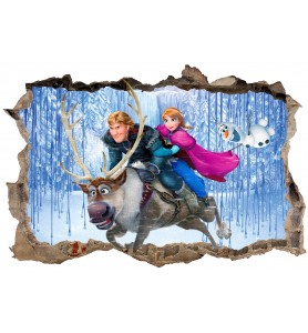 Stickers trompe l'oeil Frozen La reine des neiges