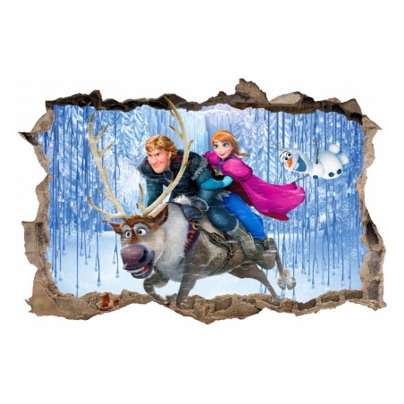 Stickers trompe l'oeil Frozen La reine des neiges