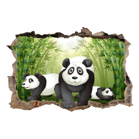 Stickers 3D trompe l'oeil Panda