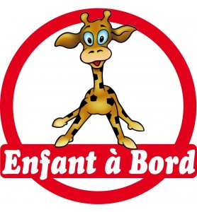 Sticker enfant à bord Girafe 16x16cm