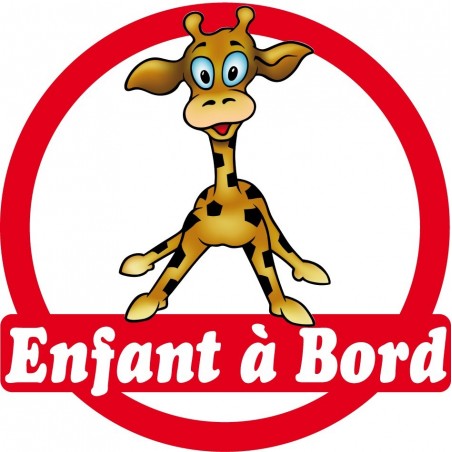 Sticker enfant à bord Girafe 16x16cm