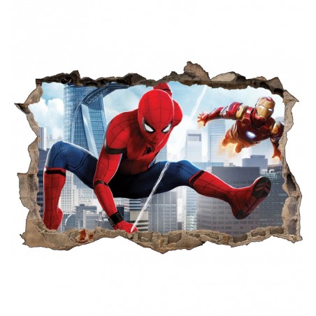Stickers 3D  Spiderman et Ironman réf 52464