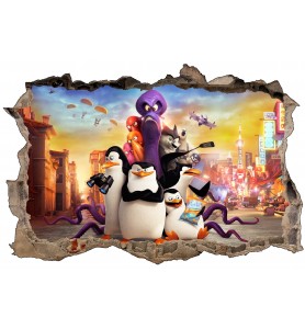 Stickers 3D Les Pingouins de Madagascar réf 52470