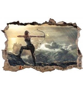 Stickers 3D Tomb Raider Lara Croft  réf 52505