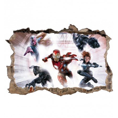 Stickers 3D La Panthère noir , iron man Avengers réf 52508