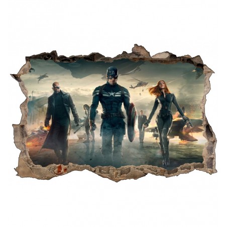 Stickers 3D Captain America ref 9516
