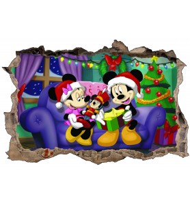 Stickers 3D Mickey et Minnie a Noël