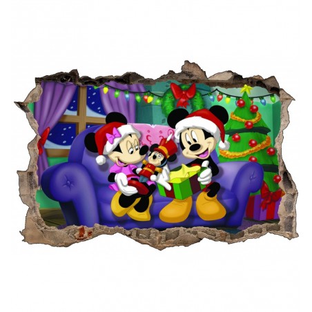 Stickers 3D Mickey et Minnie a Noël