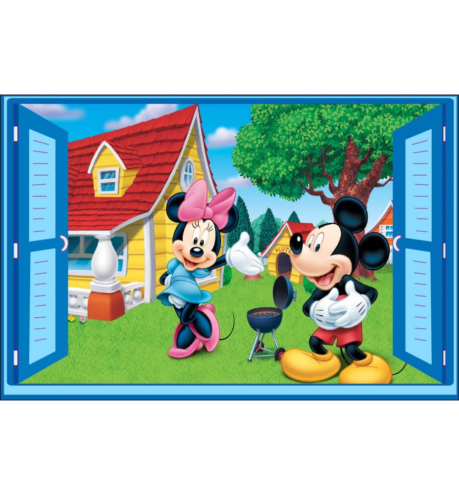 Sticker enfant fenêtre Fée Mickey et Minnie