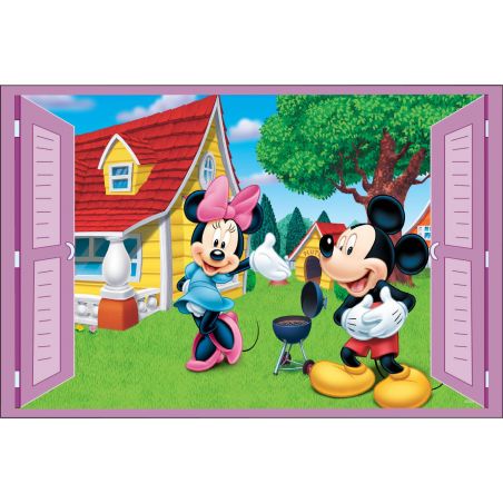 Sticker enfant fenêtre Mickey et Minnie