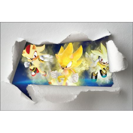 Stickers enfant papier déchiré Sonic