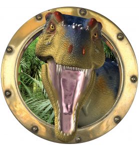 Sticker trompe l'oeil Dinosaure Tyrex