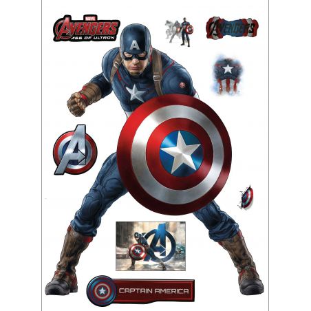Stickers Captain america Avengers 30x40cm