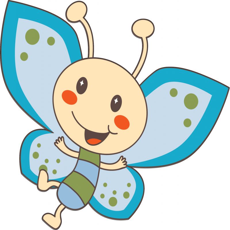 Sticker enfant Papillon bleu réf 3504