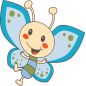 Sticker enfant Papillon bleu réf 3504