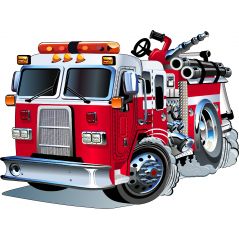 Stickers enfant Camion pompier réf 3548 (Dimensions de 10cm à 130cm de largeur)