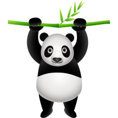 Sticker enfant Panda Bambou