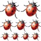 9 stickers Coccinelles