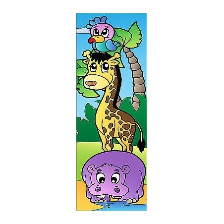 Sticker enfant animaux pour porte plane ou mural
