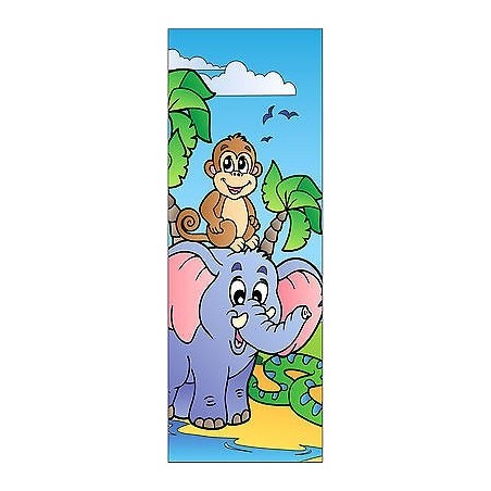 Sticker enfant animaux pour porte plane ou mural