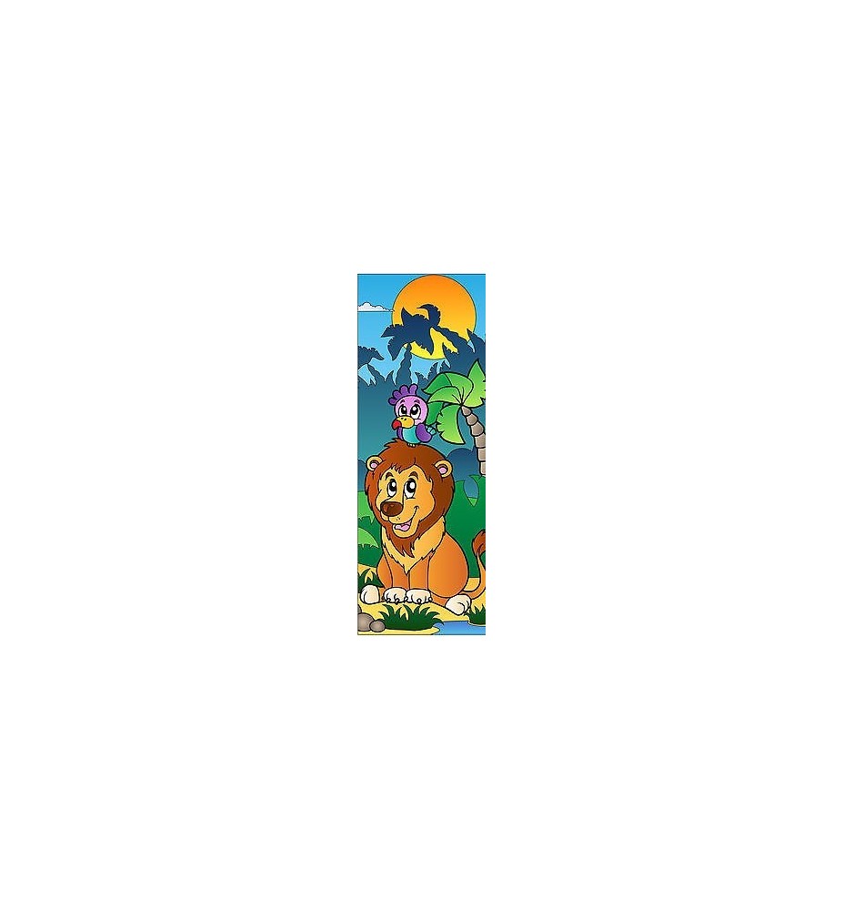 Sticker enfant Lion pour porte plane ou mural