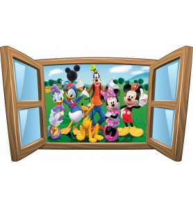 Sticker enfant fenêtre La Bande a Mickey
