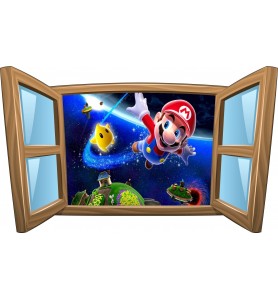 Sticker enfant fenêtre Mario 