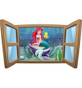 Sticker fenêtre enfant La Petite Sirene